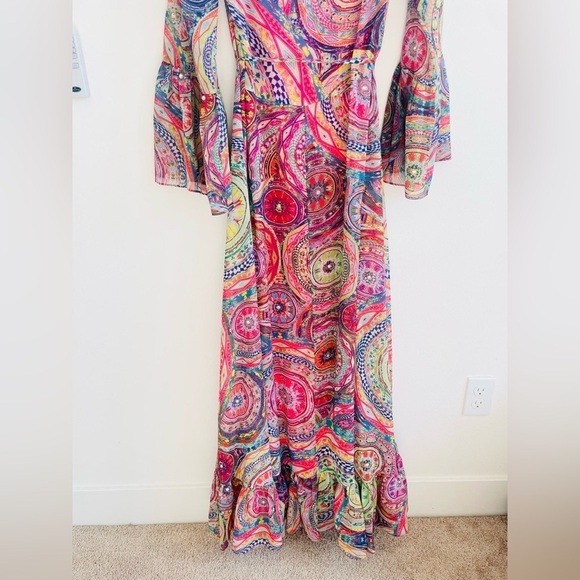 Alexis Pink multicolor geometric Charisma Mystic printed Maxi dress S NWT - Picture 9 of 13